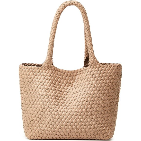 Handbags - Handmade Vegan Leather Shoulder Bag - Versatile Woven Tote for All Occasions